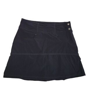 Athleta Skort Womens Size 2 Hit The Trail Skirt Black Mesh Shorts Zip Pockets